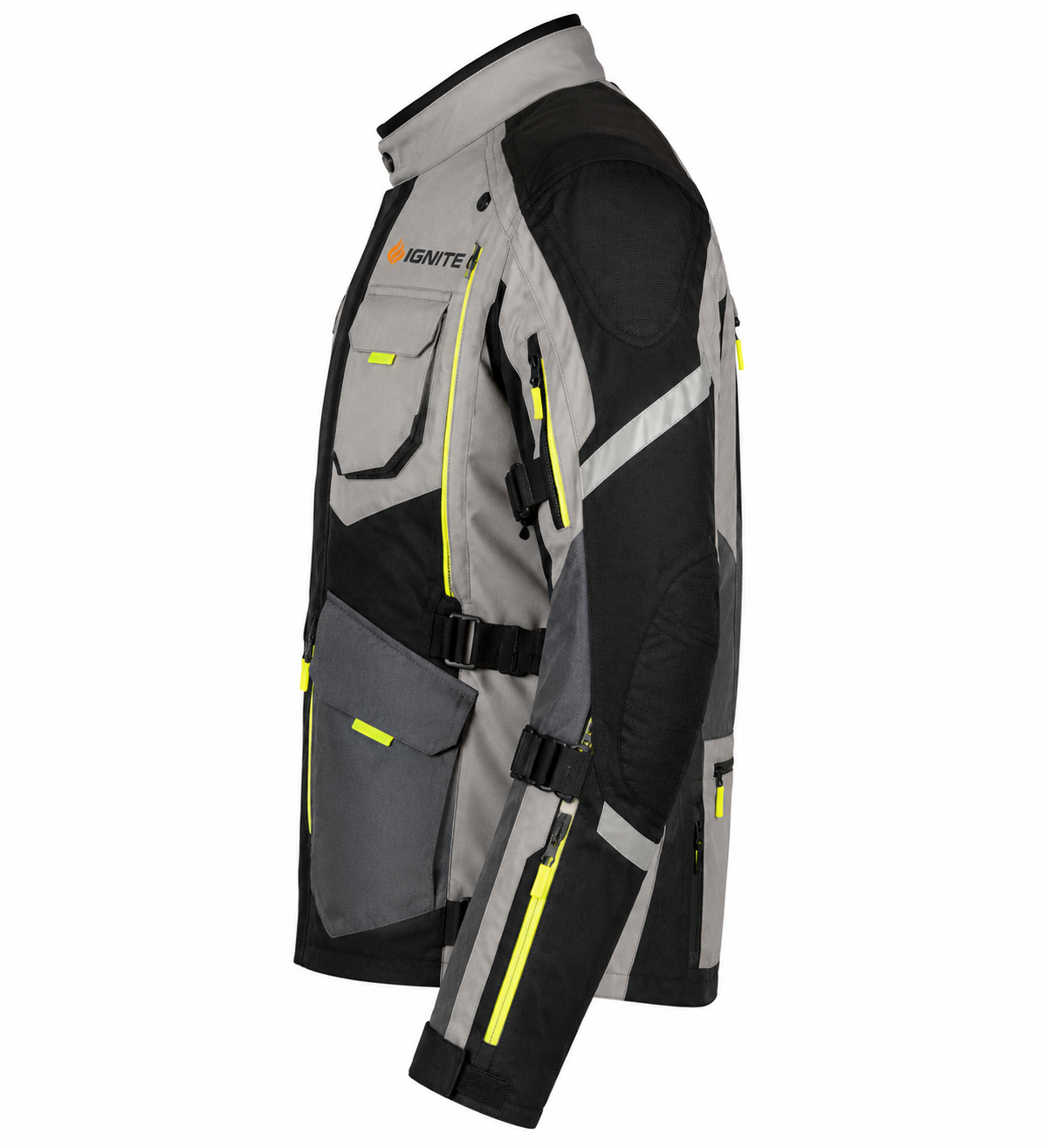 Ignite Storm Grey/Black CE Armoured Waterproof Motorcycle Jacket