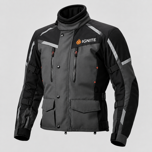 Ignite Storm CE Armoured Waterproof Motorcycle Touring Suit – Grey