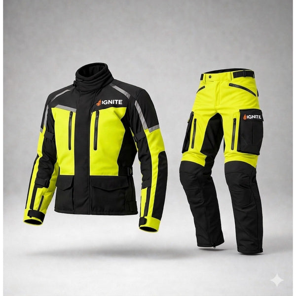 Ignite Adventure Hi-Vis CE Armoured Waterproof Motorcycle Touring Suit