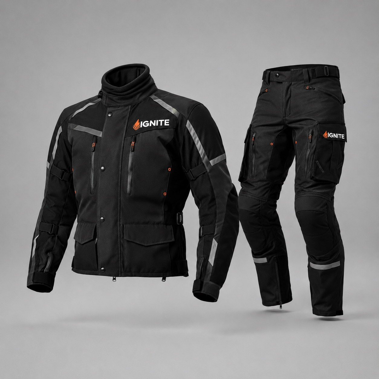 Ignite Storm CE Waterproof Touring Motorcycle Suit – Black Edition