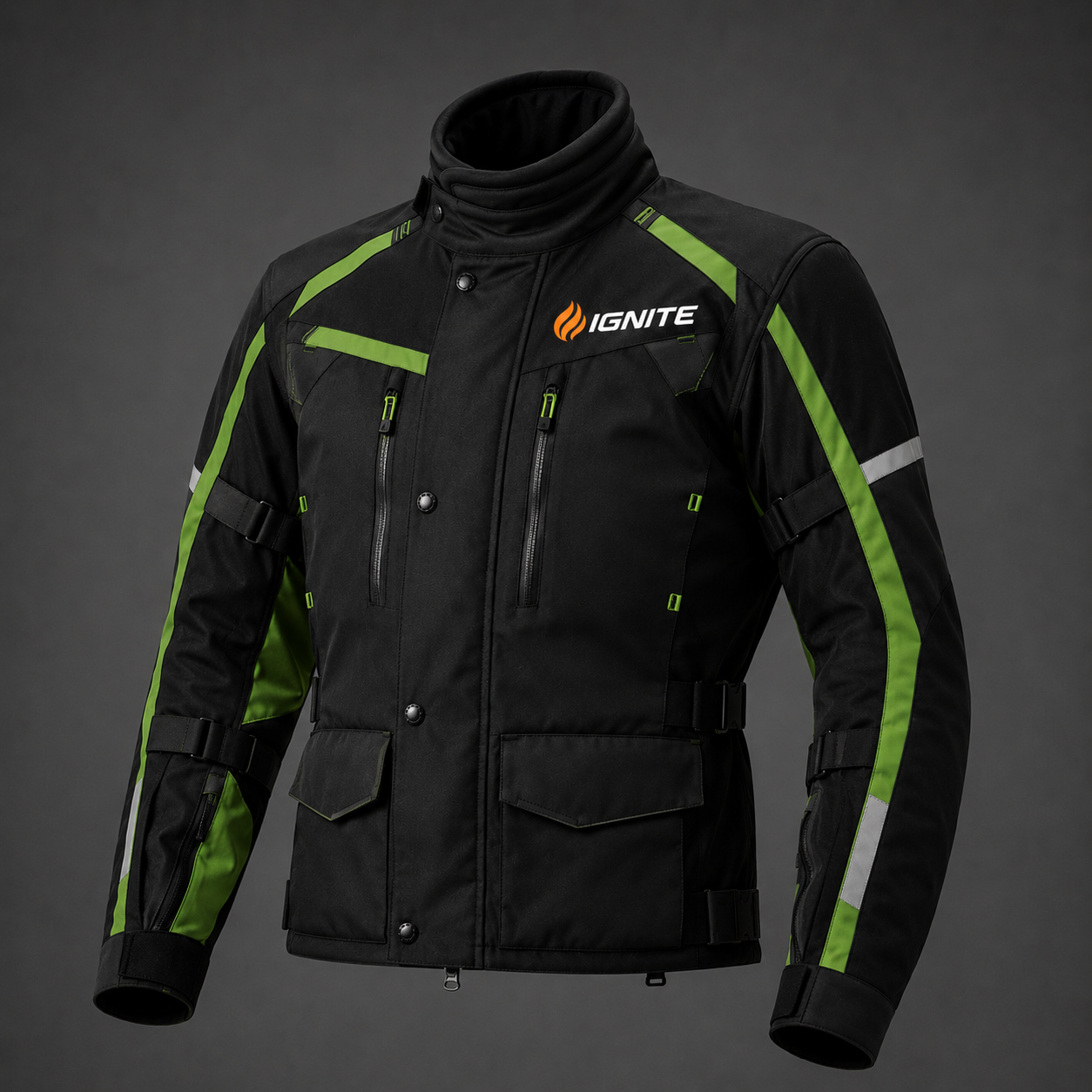 Ignite Storm Green CE Armoured Waterproof Motorcycle Touring Suit