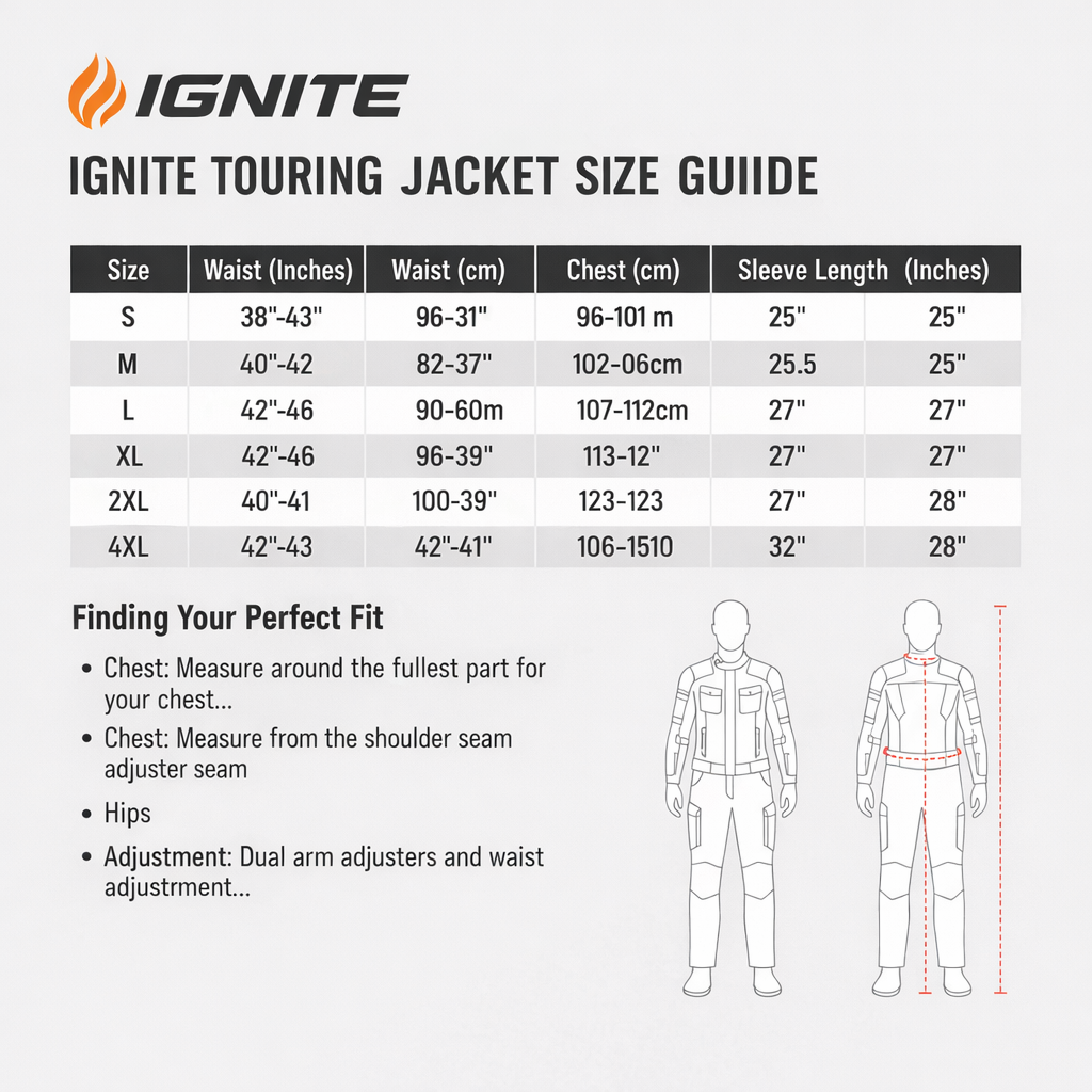 Ignite Adventure Motorcycle Touring Suit – Hi-Vis Waterproof CE Armour Jacket & Pants Set