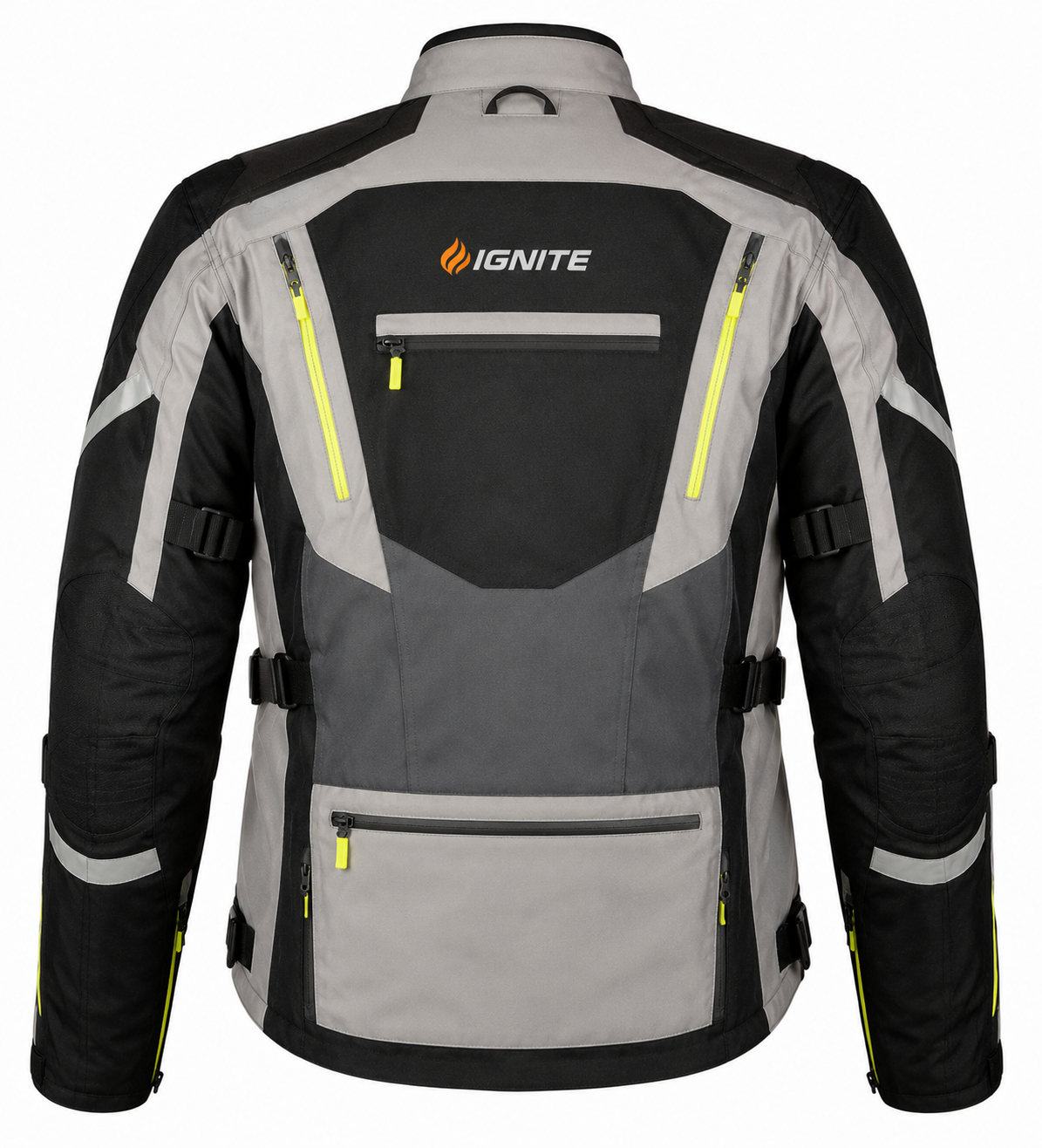 Ignite Storm Grey/Black CE Armoured Waterproof Motorcycle Jacket
