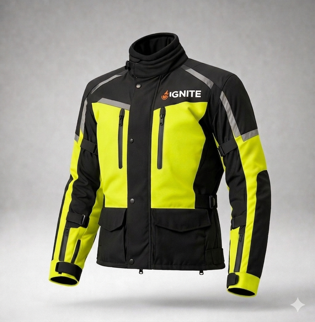 Ignite Adventure Motorcycle Touring Suit – Hi-Vis Waterproof CE Armour Jacket & Pants Set