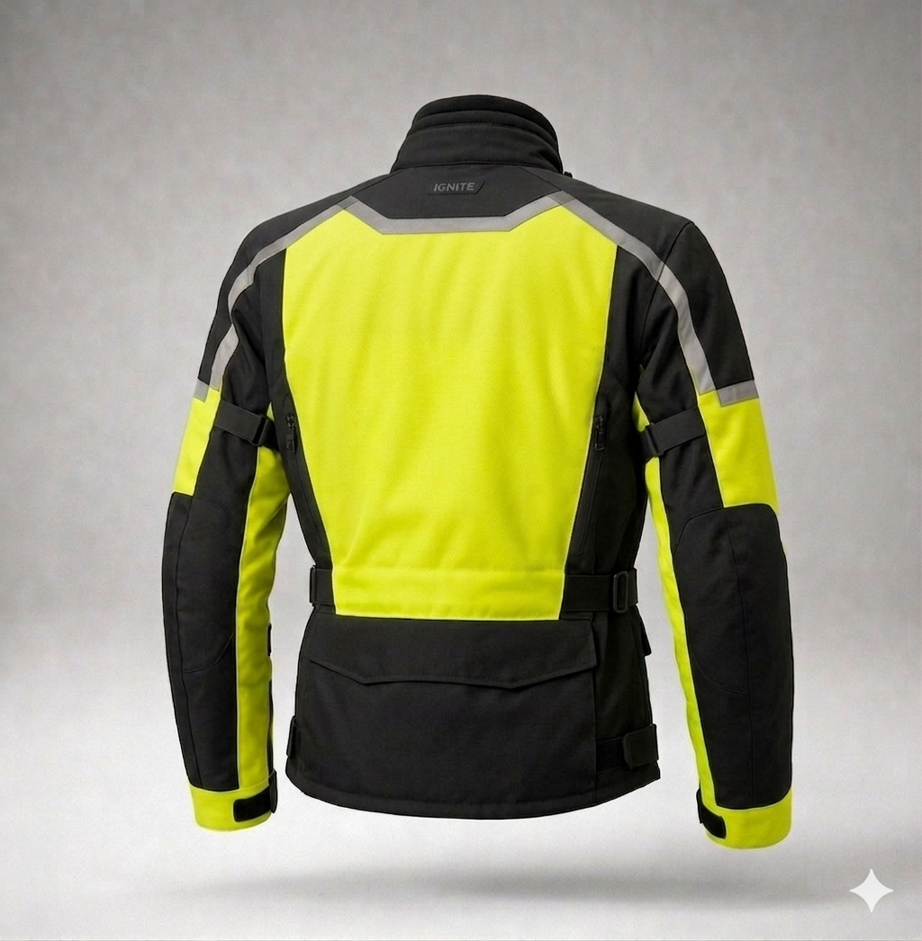 Ignite Adventure Motorcycle Touring Suit – Hi-Vis Waterproof CE Armour Jacket & Pants Set